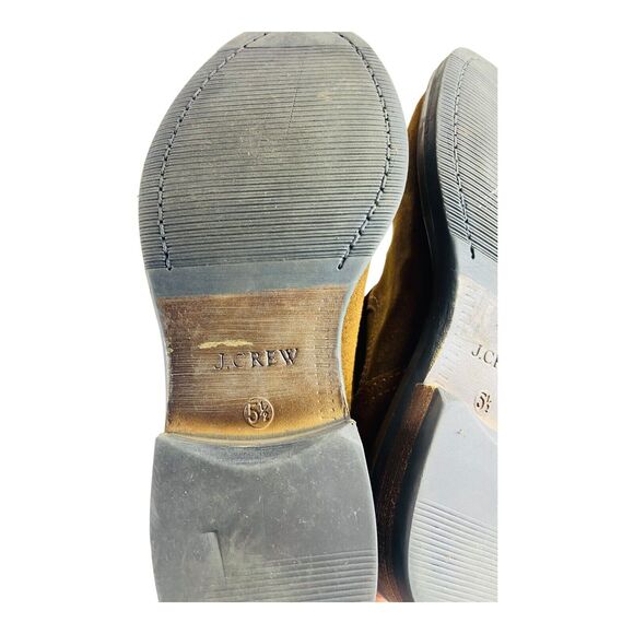 J Crew Boots Womens 5.5 Brown Suede Shoes Biker Moto Buckle Engineer Boho Slouch - Picture 7 of 7